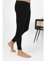 Kışlık Tek Alt Termal Tayt Erkek İçlik Siyah Akbeniz 27552 Siyah detay görünüm