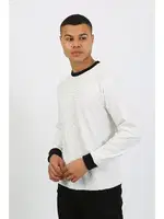 Yuvarlak Yaka Uzun Kollu Manşetli Paça Penye Erkek Pijama Takımı Akbeniz 6870 Beyaz görsel 4