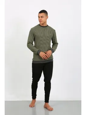 Akbeniz Uzun Kollu Manşetli Paça Penye Erkek Pijama Takımı Akbeniz 6870