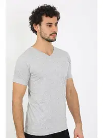 Akbeniz Kısa Kollu V Yaka Gri Penye Erkek Atlet Akbeniz 6560