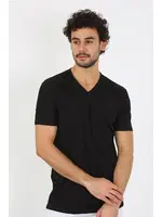 Penye Erkek Kısa Kollu V Yaka Siyah Atlet Akbeniz 6560 Siyah