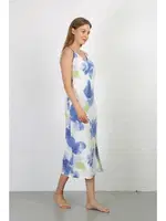 Uzun Yırtmaçlı İp Askılı Penye Gecelik Akbeniz 90128 Beyaz görsel 4