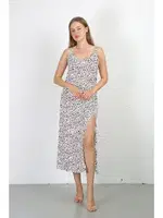 İp Askılı Uzun Yırtmaçlı Penye Gecelik Akbeniz 90129 Beyaz görsel 4