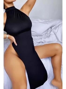 Akbeniz Yanları Açık Boğazlı Fantezi Kadın Gecelik Akbeniz K1006