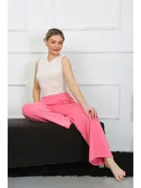 Akbeniz Kadın Bol Paça Penye Pembe Alt Üst Takım Akbeniz 5501