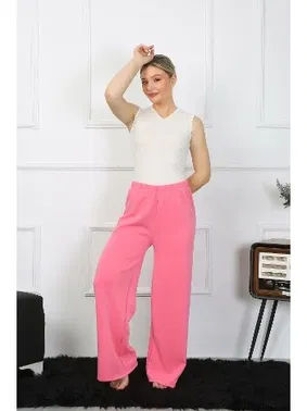 Akbeniz Kadın Bol Paça Penye Pembe Alt Üst Takım Akbeniz 5501 - Alternatif Görünüm