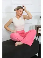 Kadın Bol Paça Penye Pembe Alt Üst Takım Akbeniz 5501 Pembe farklı açı