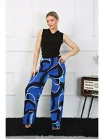 Kadın Bol Paça Penye Saks Alt Üst Takım Akbeniz 5502 Saks