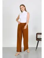 Beli Lastikli Bürümcük Kumaş Hafif Esnek Kadın Pantolon Akbeniz 210074 Kahve farklı açı