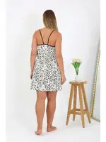 Leopar Desenli Büyük Beden İp Askılı Kadın Gecelik Akbeniz 98511 Beyaz farklı açı