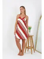 Çizgili Kadın Büyük Beden İp Askılı Kadın Gecelik Akbeniz 98513 detay görünüm