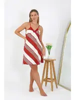 Çizgili Kadın Büyük Beden İp Askılı Kadın Gecelik Akbeniz 98513 farklı açı