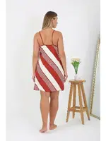 Çizgili Kadın Büyük Beden İp Askılı Kadın Gecelik Akbeniz 98513 görsel 4