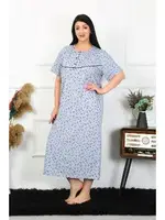 Kısa Kol İndigo Kadın Büyük Beden Anne Gecelik Akbeniz 1374 detay görünüm