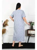Kısa Kol İndigo Kadın Büyük Beden Anne Gecelik Akbeniz 1374 görsel 5
