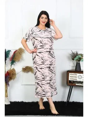 Akbeniz Akbeniz Kadın Büyük Beden Kısa Kol Krem Anne Gecelik 1371 - Alternatif Görünüm