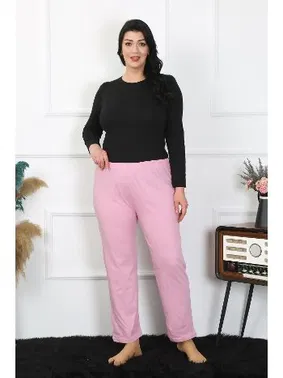 Akbeniz Pembe Beli Lastikli Büyük Beden Tek Alt Pijama Akbeniz 27505