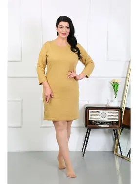 Akbeniz Yuvarlak Yaka Büyük Beden Penye Kadın Gecelik Ev Elbisesi Akbeniz 12506 - Alternatif Görünüm