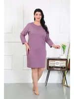 Büyük Beden Uzun Kollu Penye Gecelik Ev Elbisesi Akbeniz 12506 Mürdüm