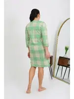 Çizgili Büyük Beden Penye Kadın Ev Elbisesi Yeşil Akbeniz 12508 Yeşil görsel 4