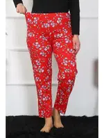 Kırmızı Çiçekli Büyük Beden Tek Alt Kadın Pijama Akbeniz 27503 Kırmızı görsel 4