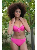 Ortası Fiyonklu Destekli Fuşya Kadın Bikini Takım Akbeniz 35008 detay görünüm