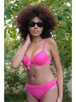 Ortası Fiyonklu Destekli Fuşya Kadın Bikini Takım Akbeniz 35008 farklı açı