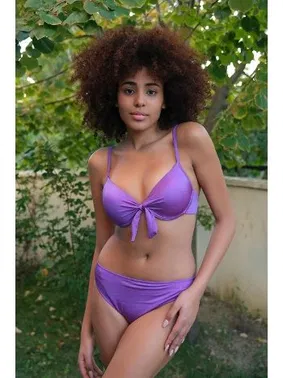 Akbeniz Fiyonklu Kadın Destekli Mor Bikini Takım Akbeniz 35008 - Alternatif Görünüm
