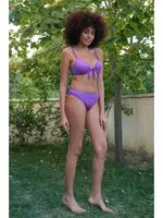 Fiyonklu Kadın Destekli Mor Bikini Takım Akbeniz 35008 Mor görsel 5