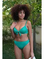 Destekli Fiyonklu Kadın Yeşil Bikini Takım Akbeniz 35008 Yeşil