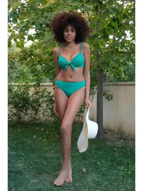 Akbeniz Destekli Fiyonklu Kadın Yeşil Bikini Takım Akbeniz 35008 - Alternatif Görünüm