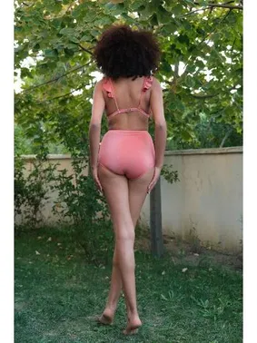 Akbeniz Fırfırlı Yüksek Bel Kiremit Alt Üst Bikini Takım Akbeniz 35010 - Alternatif Görünüm