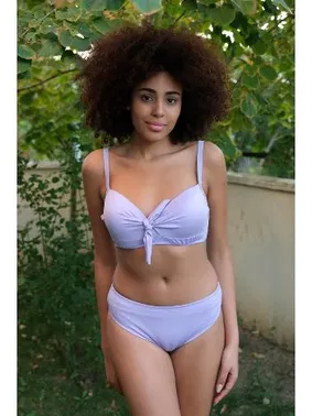 Akbeniz Lila İçi Boş Fiyonklu Kaplı Alt Üst Bikini Takım Akbeniz 35011 - Alternatif Görünüm