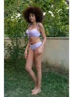 Lila İçi Boş Fiyonklu Kaplı Alt Üst Bikini Takım Akbeniz 35011 Lila görsel 6