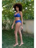 İçi Boş Fiyonklu Kaplı Saks Alt Üst Bikini Takım Akbeniz 35011 Saks farklı açı