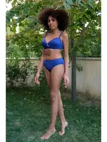 İçi Boş Fiyonklu Kaplı Saks Alt Üst Bikini Takım Akbeniz 35011 Saks görsel 6