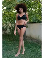 Siyah İçi Boş Fiyonklu Kaplı Alt Üst Bikini Takım Akbeniz 35011 Siyah görsel 5