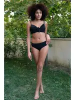 Siyah İçi Boş Fiyonklu Kaplı Alt Üst Bikini Takım Akbeniz 35011 Siyah görsel 6