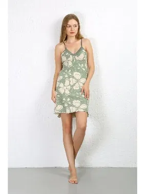 Akbeniz Dantelli İp Askılı Kısa Penye Kadın Gecelik Akbeniz 36720