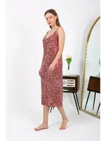 Yırtmaçlı İp Askılı Uzun Parlak Micro Kadın Elbise Akbeniz 7415 görsel 4