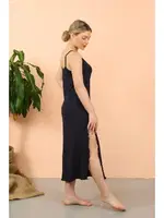 İp Askılı Derin Yırtmaçlı Uzun Lacivert Kadın Gecelik Akbeniz 90119 Lacivert detay görünüm