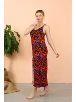 İp Askılı Yırtmaçlı Uzun Siyah Kadın Gecelik Akbeniz 90124 Siyah görsel 5