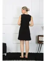 Kalın Askılı Penye Diz Üstü Siyah Gecelik Akbeniz 11310 Görsel farklı açı