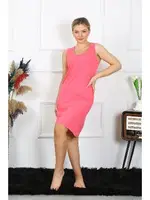 Kalın Askılı Kadın Penye Gecelik Fuşya Akbeniz 14001 Fuşya farklı açı