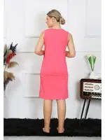 Kalın Askılı Kadın Penye Gecelik Fuşya Akbeniz 14001 Fuşya görsel 4