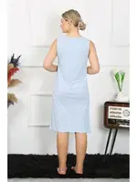 Kalın Askılı Penye Kadın Gecelik Mavi Akbeniz 14001 Mavi detay görünüm