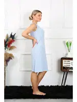 Kalın Askılı Penye Kadın Gecelik Mavi Akbeniz 14001 Mavi görsel 4