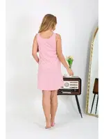 Penye Kalın Askılı Kısa Kadın Gecelik Pembe Akbeniz 1777 Pembe görsel 4