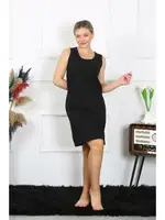 Kalın Askılı Penye Akbeniz Kadın Gecelik Siyah 14001 Siyah görsel 5