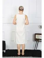 Ekru Kalın Askılı Penye Uzun Gecelik Akbeniz 12001 Ekru farklı açı